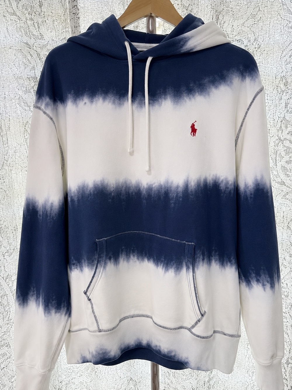 Y2K Coastal Tie Dye Hoodie Oversized Pullover Sweatshirt | Polo Ralph Lauren - Picture 2 of 2